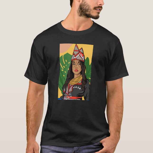Hmong Miao Hmoob Girl Woman Princess Strong_4 T Shirt (Framsida)