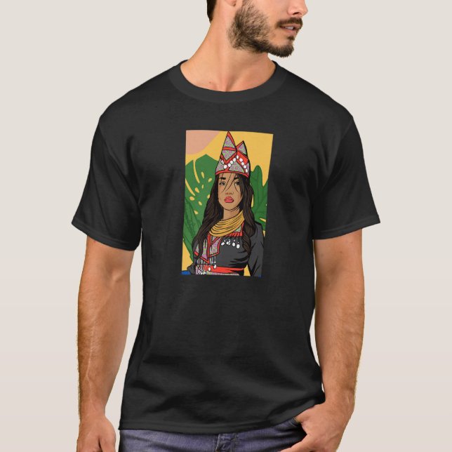Hmong Miao Hmoob Girl Woman Princess Strong Premiu T Shirt (Framsida)