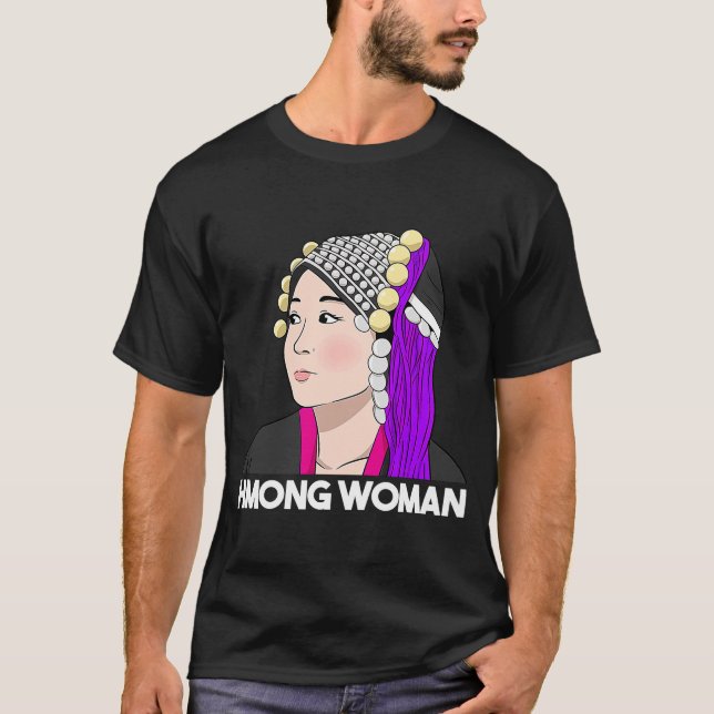 Hmong Miao Proud Traditional Girl Woman Hmoob Quee T Shirt (Framsida)