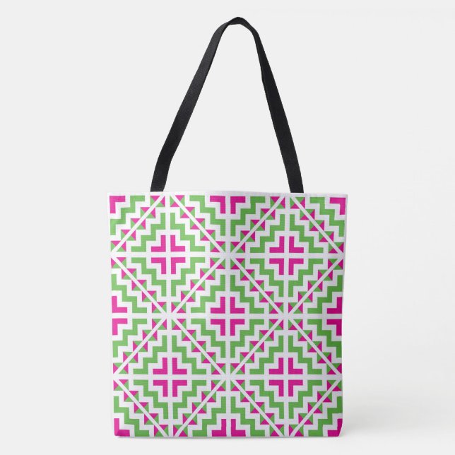 Hmong pattern tote bag tygkasse (Framsida)