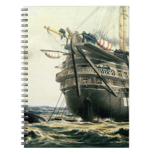 HMS Agamemnon som lägger den original- atlantiska Anteckningsbok Med Spiral