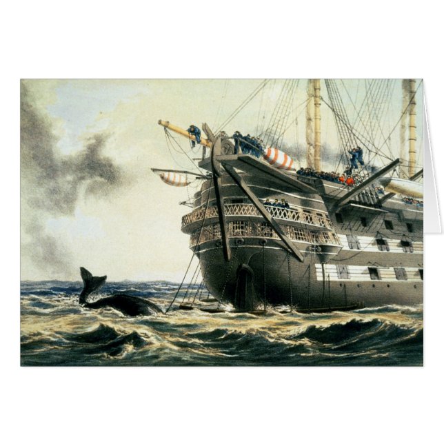 HMS Agamemnon som lägger den original- atlantiska Hälsningskort (Framsidan Horizontal)