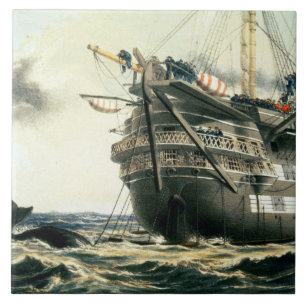 HMS Agamemnon som lägger den original- atlantiska Kakelplatta