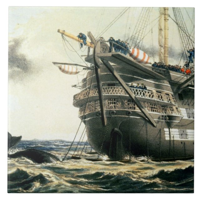 HMS Agamemnon som lägger den original- atlantiska Kakelplatta (Framsidan)