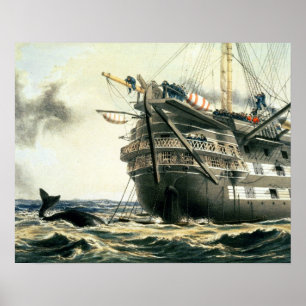 HMS Agamemnon som lägger den original- atlantiska Poster