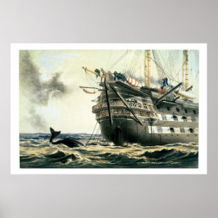 HMS Agamemnon som lägger den original- atlantiska Poster