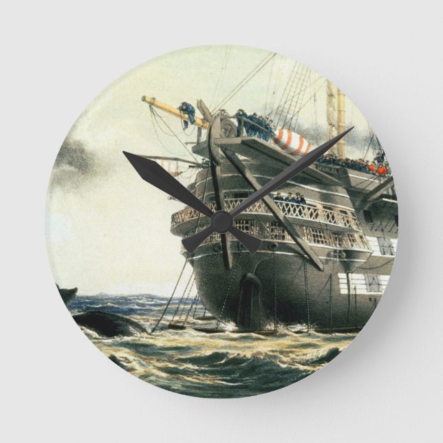 HMS Agamemnon som lägger den original- atlantiska Rund Klocka (Framsida)