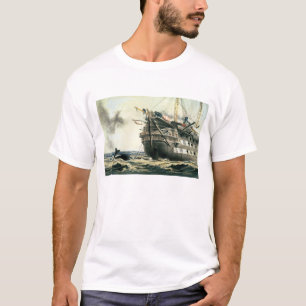 HMS Agamemnon som lägger den original- atlantiska T-shirt