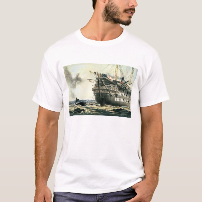 HMS Agamemnon som lägger den original- atlantiska T-shirt (Framsida)
