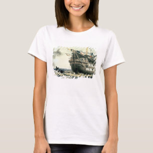 HMS Agamemnon som lägger den original- atlantiska T-shirt