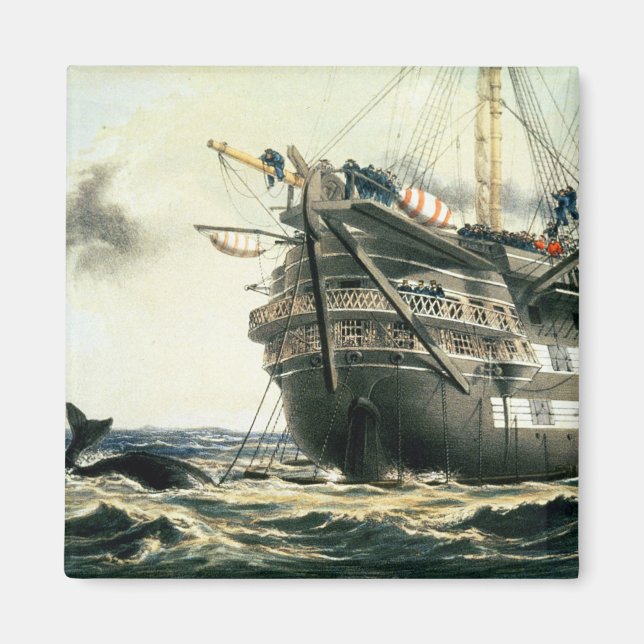 HMS Agamemnon som lägger den ursprungliga atlantis Magnet (Framsidan)