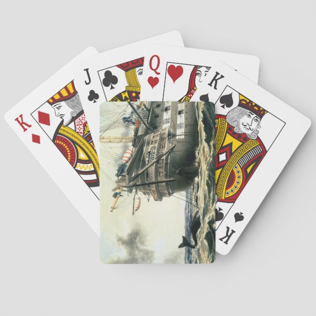 HMS Agamemnon som lägger den ursprungliga atlantis Spelkort (Baksidan)