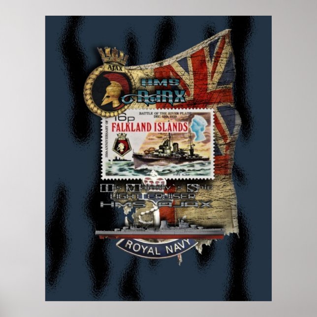HMS AJAX-kryssare A Poster (Framsidan)