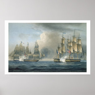 HMS Arethusas fångst av Pomone i Kuba Poster