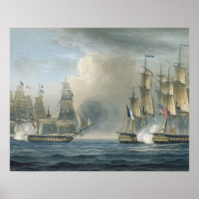 HMS Arethusas fångst av Pomone i Kuba Poster (Framsidan)