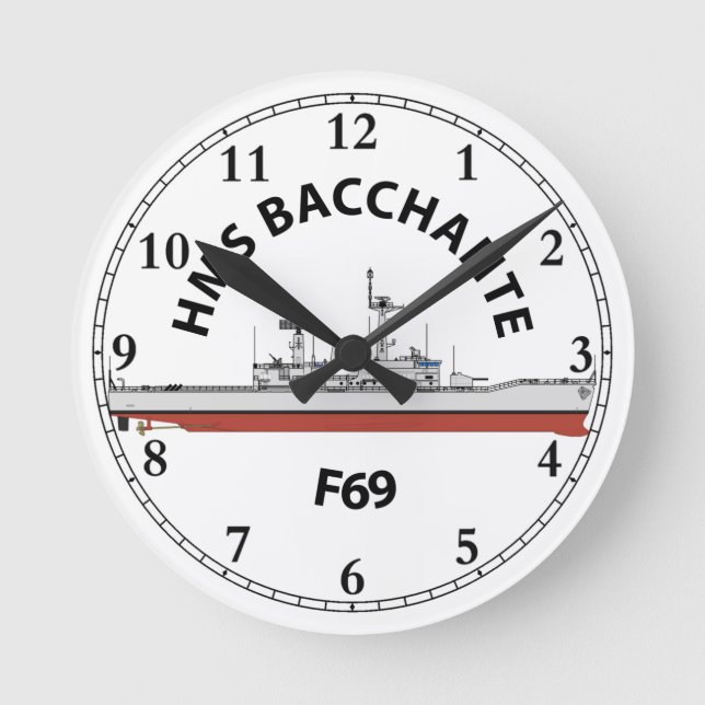 HMS BACCHANTE - F69 - LEANDER ORIG RUND KLOCKA (Framsida)