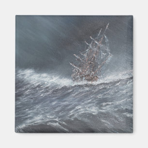 Hms-Beagle i en storm av uddhornen Magnet