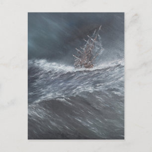 Hms-Beagle i en storm av uddhornen Vykort
