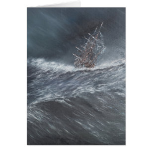HMS Beagle i en storm utanför Kap Horn Hälsningskort