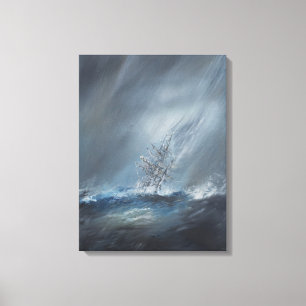 Hms-Beagle i storm av uddhornen 24th December Canvastryck