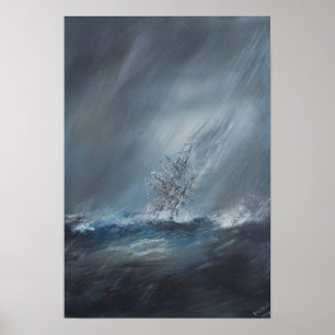 Hms-Beagle i storm av uddhornen 24th December Poster