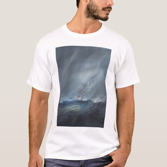 Hms-Beagle i storm av uddhornen 24th December Tee Shirt (Framsida)