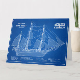 HMS Beagle Tall-Frakt - Frakt Blueprint ABD Tack Kort