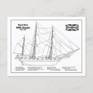 HMS Beagle Tall Frakt - Frakt Blueprint BD Vykort