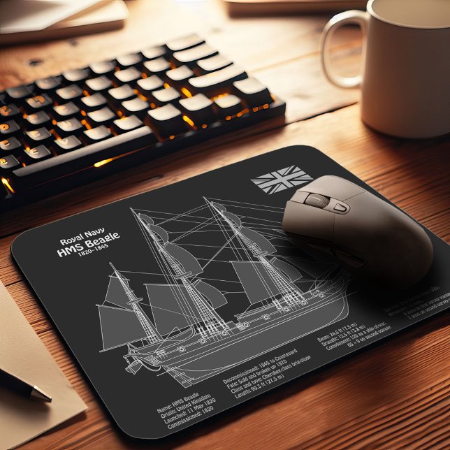 HMS Beagle Tall-Frakt - Frakt Blueprint PBD Musmatta (Skapare uppladdad)