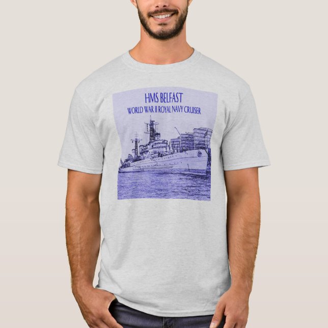 HMS Belfast skissar Tee Shirt (Framsida)