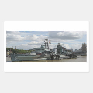 HMS Belfast Sticker Rektangulärt Klistermärke