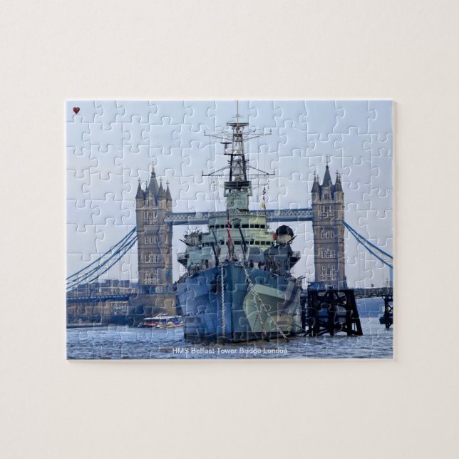 HMS Belfast Tower Bridge London Pussel (Horisontell)