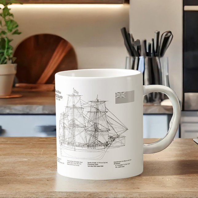 HMS Bounty - Frakt Blueprint Plans BD Kaffemugg (Skapare uppladdad)