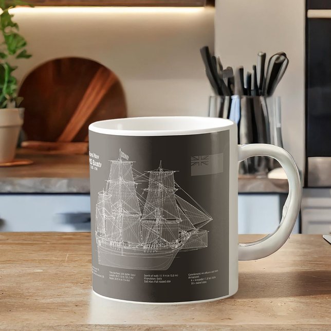 HMS Bounty - Frakt Blueprint Plans PD Kaffemugg (Skapare uppladdad)