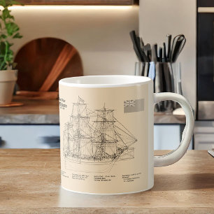 HMS Bounty - Fraktens skisserplaner SD Kaffemugg