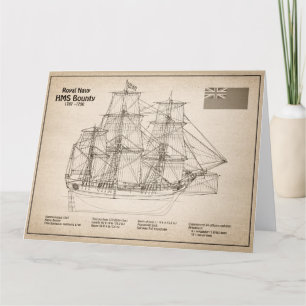HMS Bounty - Fraktens skisserplaner SD Tack Kort