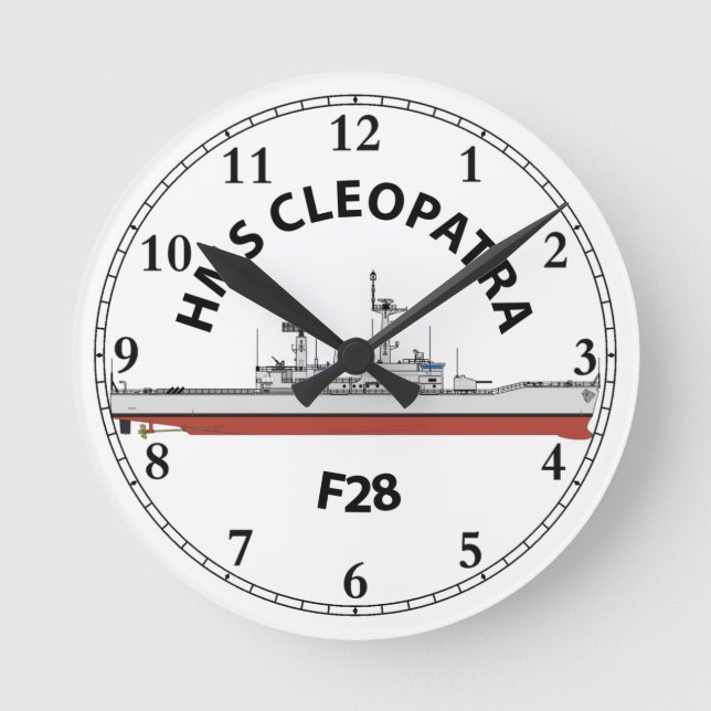 HMS CLEOPATRA - F28 - LEANDER ORIG RUND KLOCKA (Framsida)