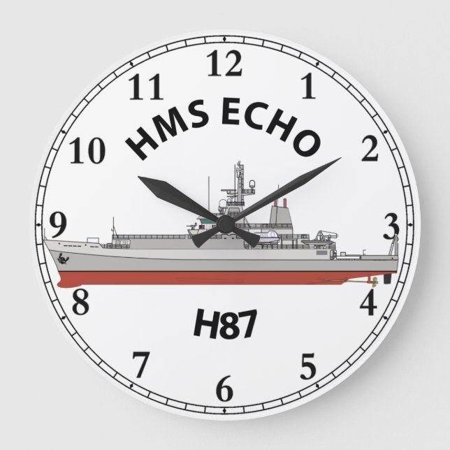 HMS ECHO - ECHO-KLASS - H87 STORA KLOCK STOR KLOCKA (Framsida)