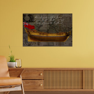 HMS Jersey Linjeskepp Historisk målning Poster
