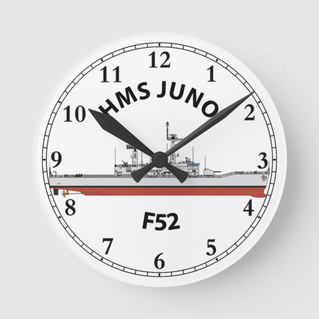 HMS JUNO - F52 - LEANDER ORIG RUND KLOCKA (Framsida)