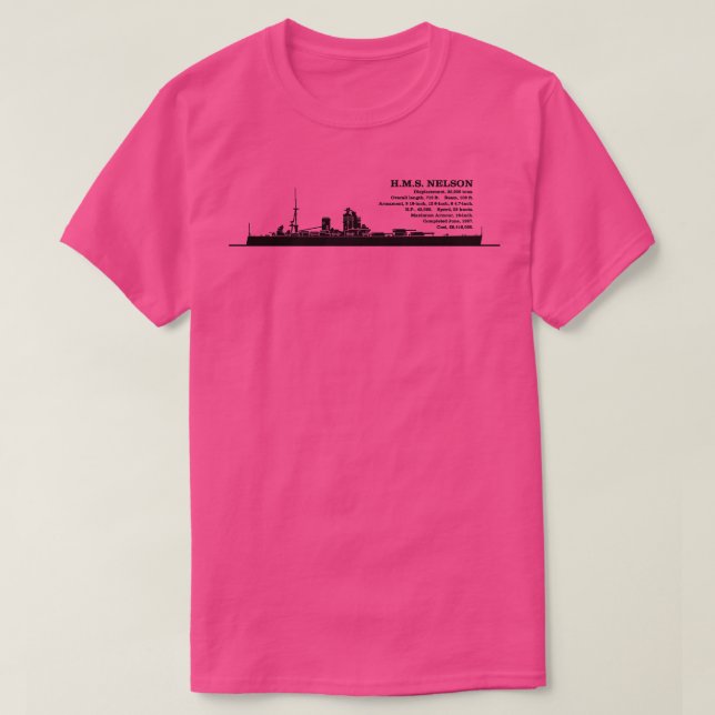 HMS Nelson British Battleshöft Infogragrafik Infor T Shirt (Design framsida)