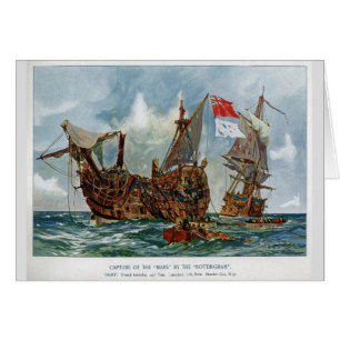 HMS Nottingham och Batlesejp Mars 1703 Hälsningskort