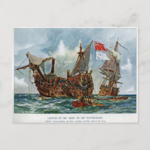 HMS Nottingham och Batlesejp Mars 1703 Vykort