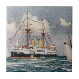 HMS oflexibel, ironklad, batterilivslapp 1876 Kakelplatta