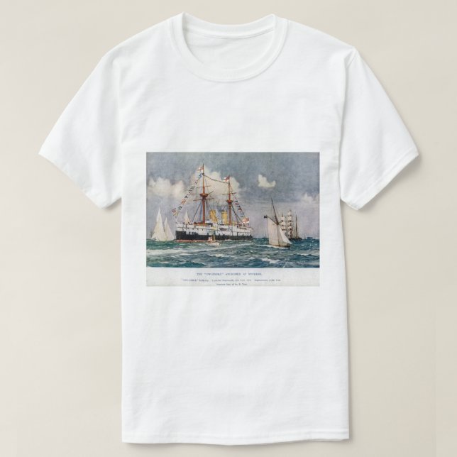 HMS oflexibel, ironklad, batterilivslapp 1876 T Shirt (Design framsida)