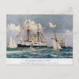 HMS oflexibel, ironklad, batterilivslapp 1876 Vykort
