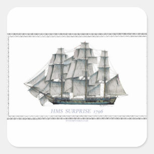 Hms-överrrakning 1796 fyrkantigt klistermärke