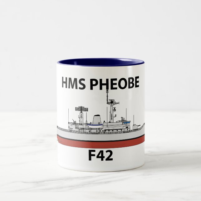 HMS Phoebe, orig config, Två-Tonad Mugg (Center)