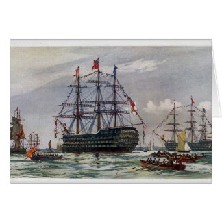 HMS Queen Battleship 1839 Hälsningskort