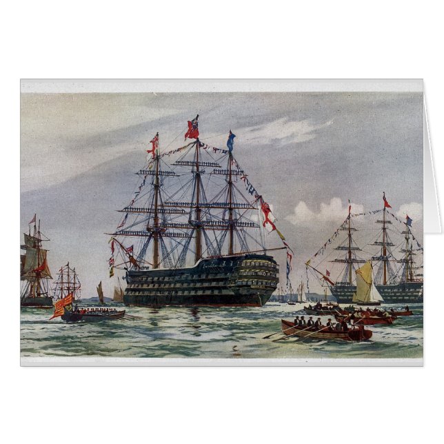 HMS Queen Battleship 1839 Hälsningskort (Framsidan Horizontal)